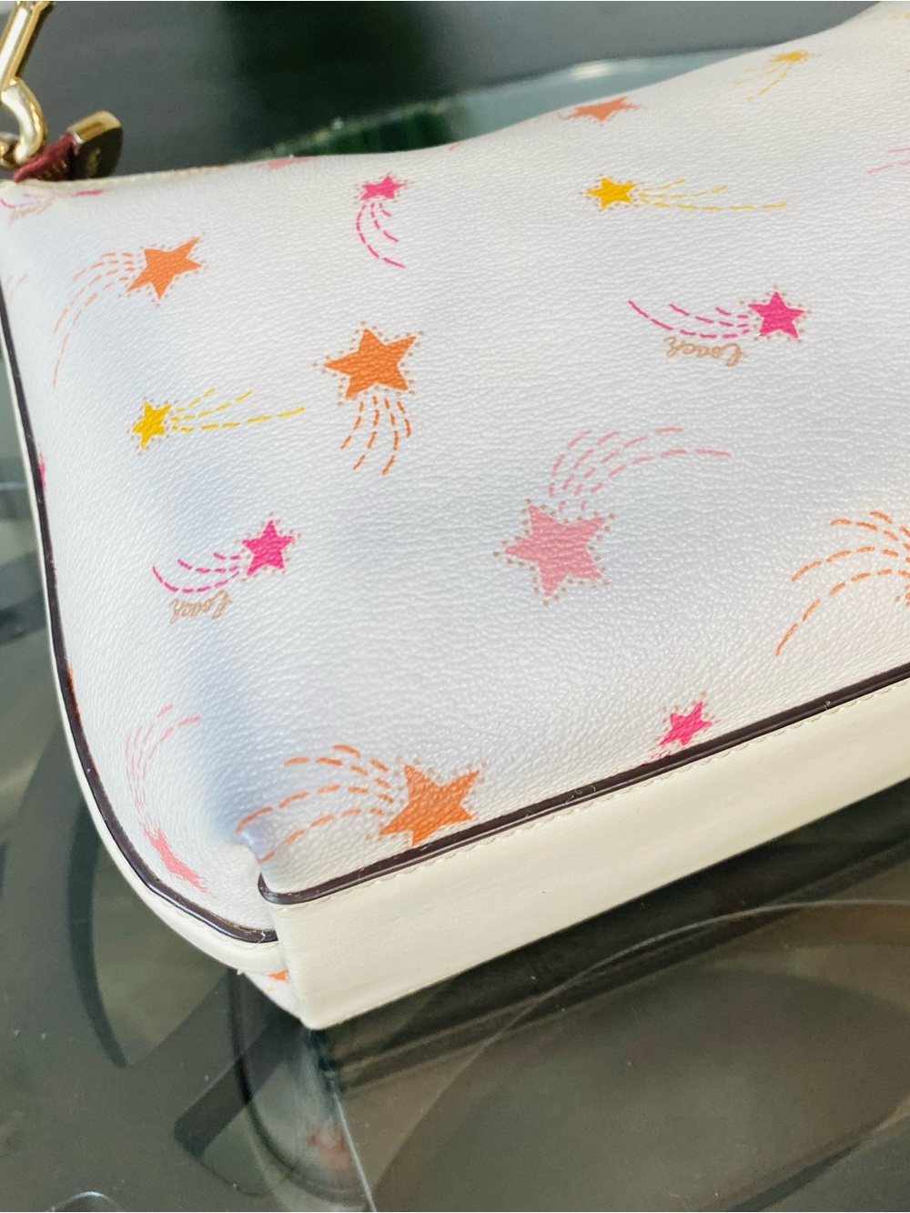 Coach Clara Shoulder Bag with Shooting Star Print Chalk Multi CE590 - Picture 7 of 13